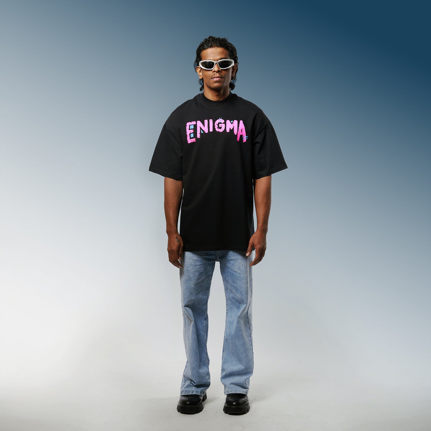 Enigma Black Oversized T-Shirt