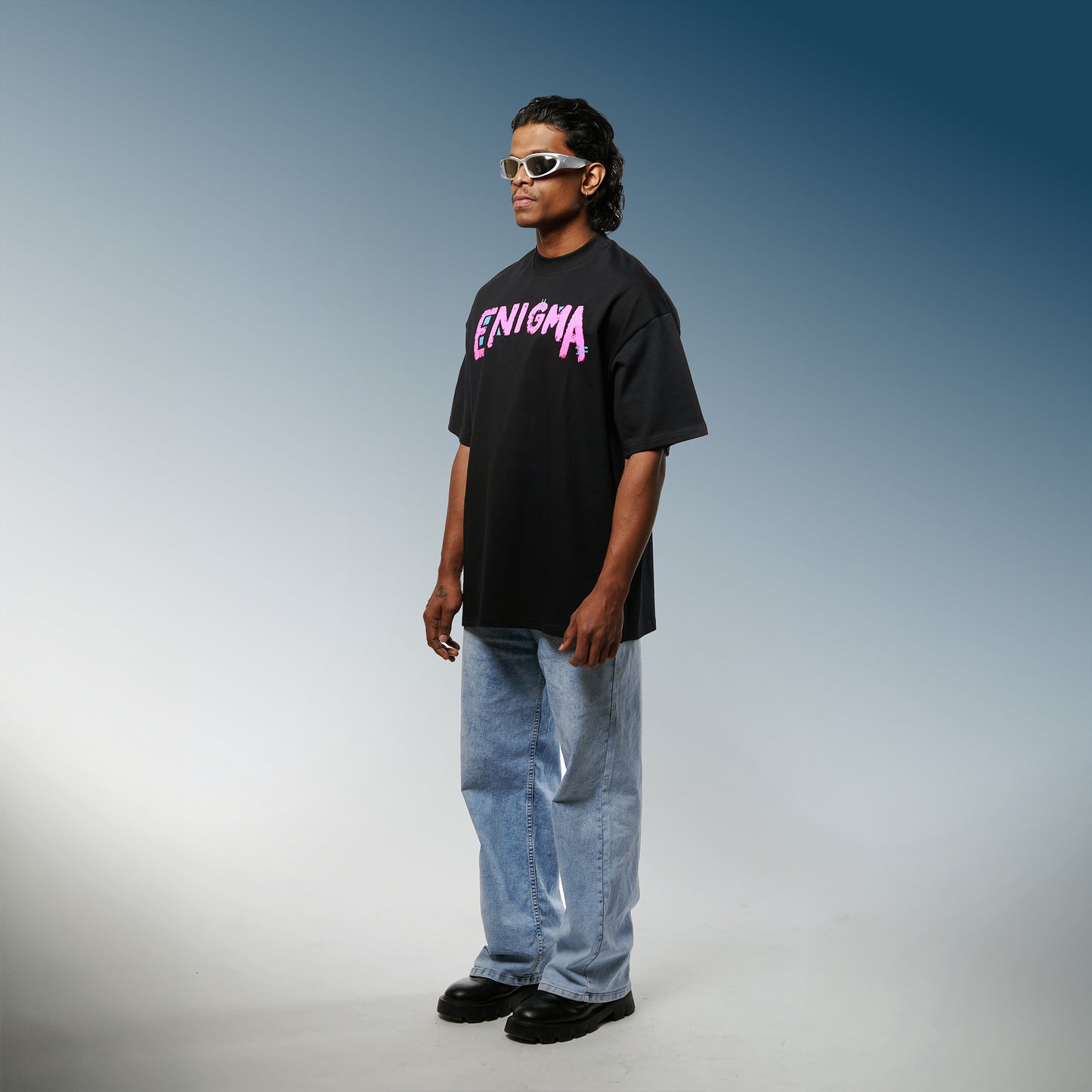 Enigma Black Oversized T-Shirt
