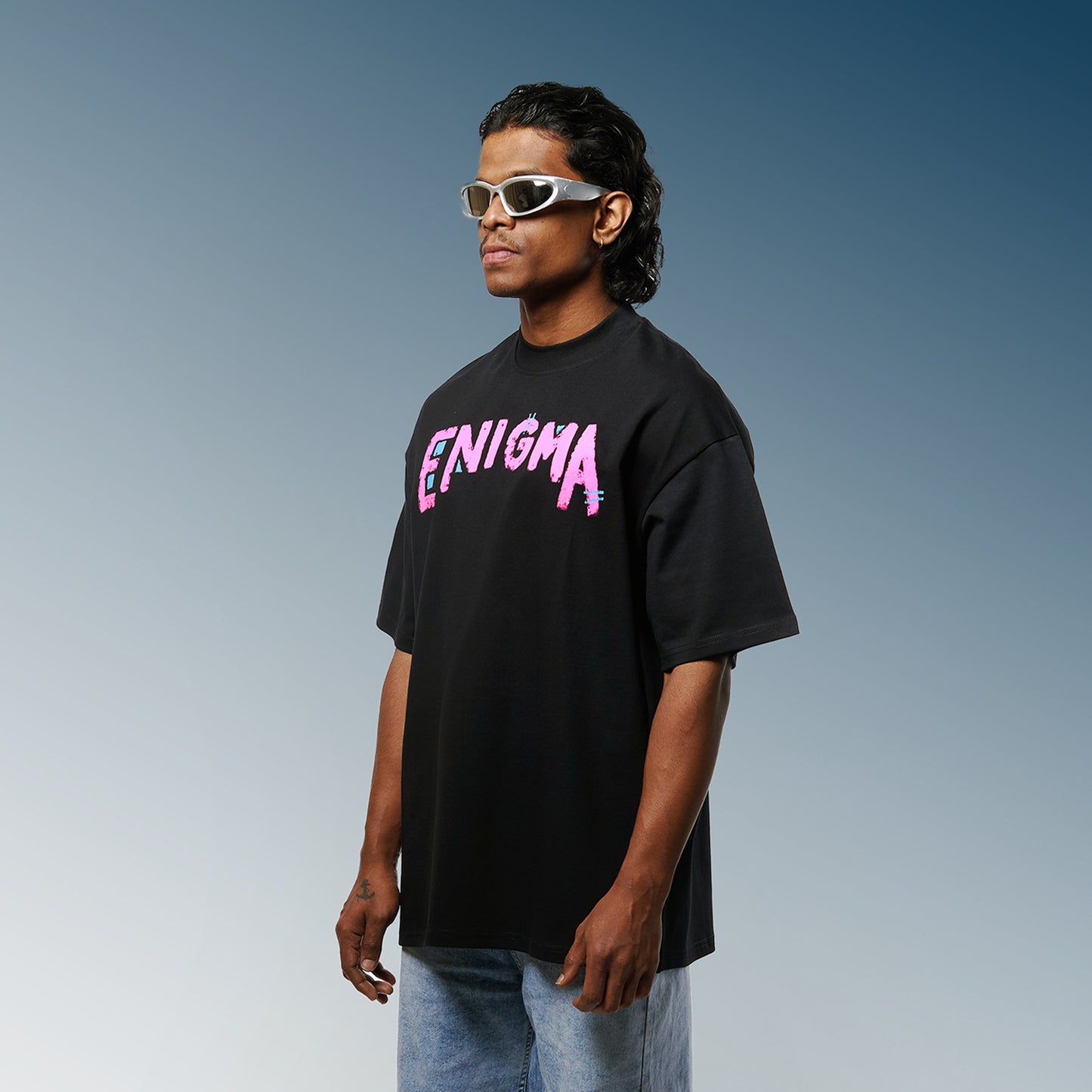 Enigma Black Oversized T-Shirt
